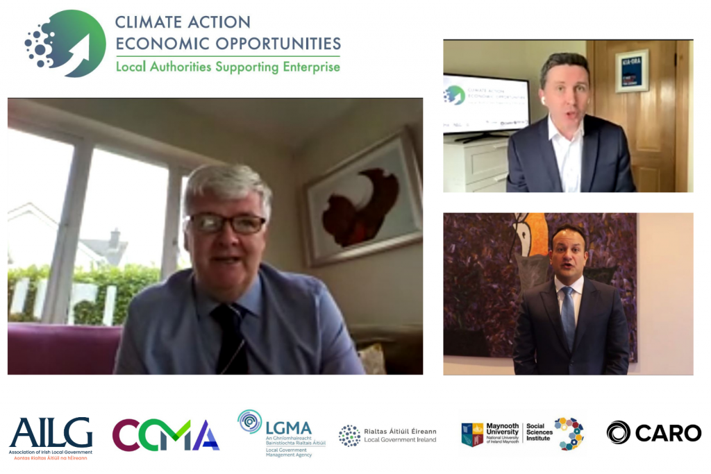 12th October 2021, Virtual ConferenceAILG President Cllr. Nicholas Crossan gives opening address at Climate Action Economic and Opportunities Conference.