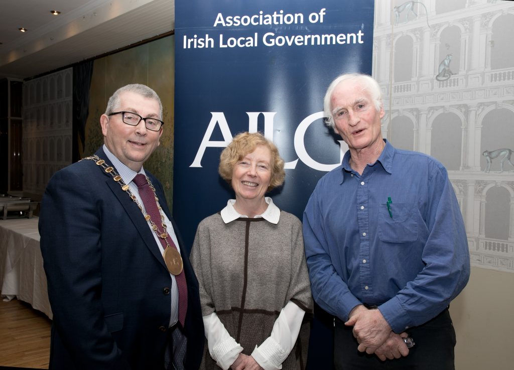 4TH MARCH 2020, THE LONGFORD ARMS HOTEL, CO. LONGFORD  L:R Cllr. Mick Cahill, Guest speaker Andrew Duncan, Cllr. Anne Colgan, at the AILG Annual Conference